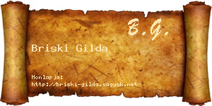 Briski Gilda névjegykártya